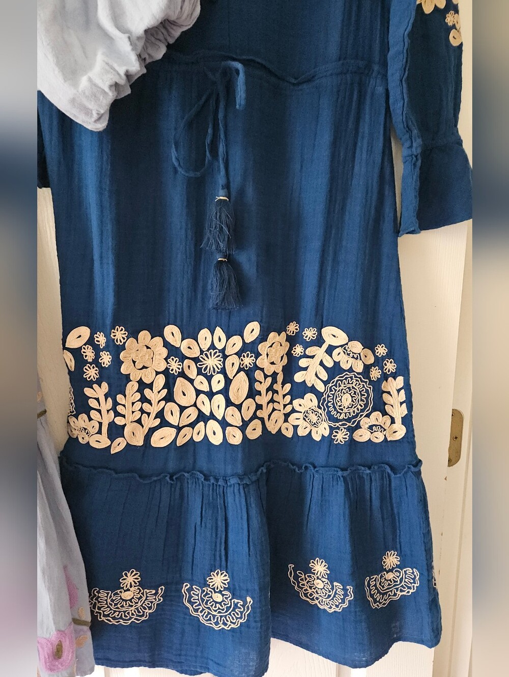 ✨ Roller Rabbit Embroidered Cotton Boho Maxi Dress Bundle Size XS + Size S - Picture 5 of 7
